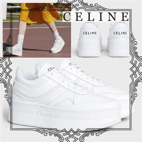 white sneakers celine|celine white platform sneakers.